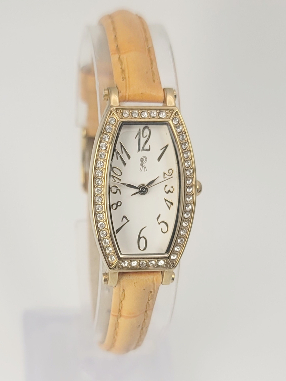 Vintage Roberta Di Camerino RC 0817 Women's Gold Tone Rhinestone Watch Japan